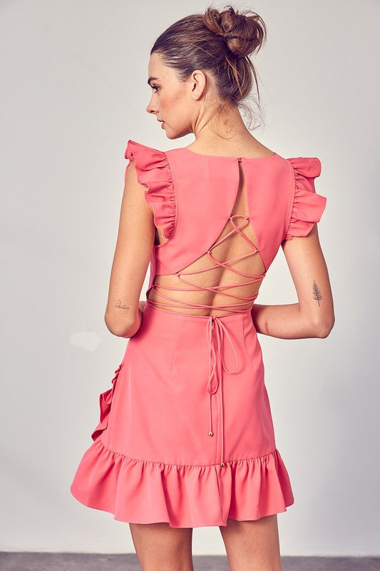 Salsa with Me Open Back Ruffle Dress