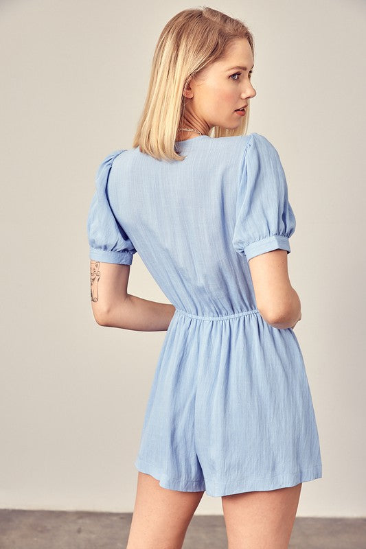 Tie Front Clear As Day Romper