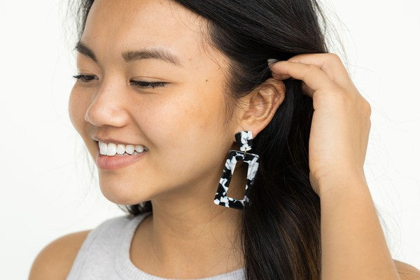 Avery Earrings -  Black & White