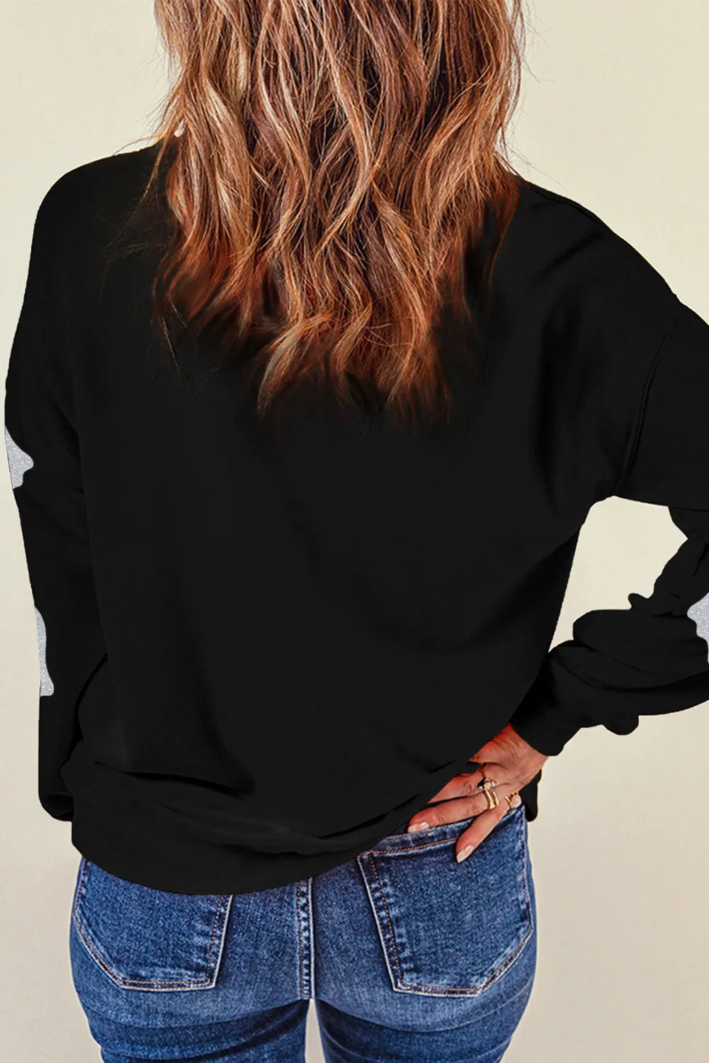 Preorder Glitter Round Neck Long Sleeve Sweatshirt