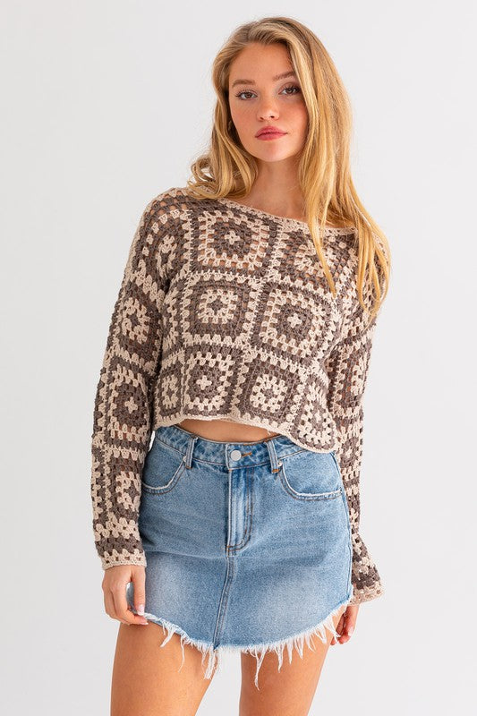 Lisa Long Sleeve Crochet Top