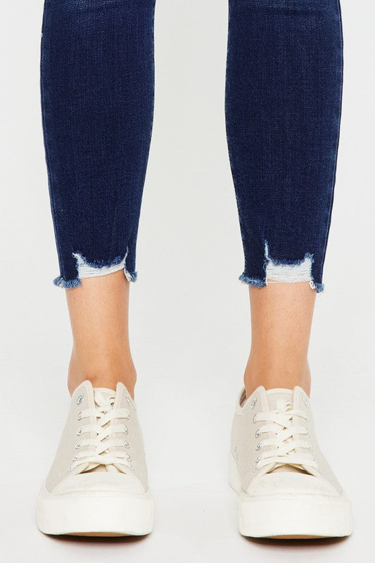 MID RISE ANKLE SKINNY JEANS-KC20009D