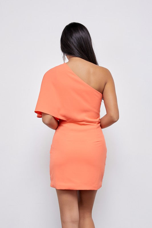 Cameron One Shoulder Wrap Dress