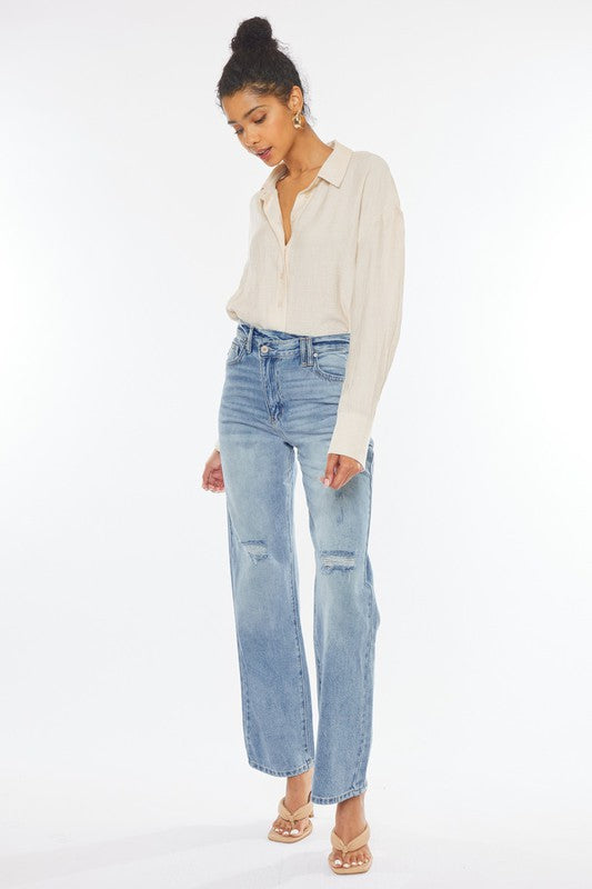 Wide Leg Straight Jeans