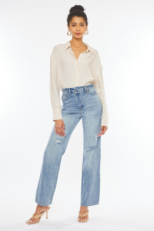 Wide Leg Straight Jeans