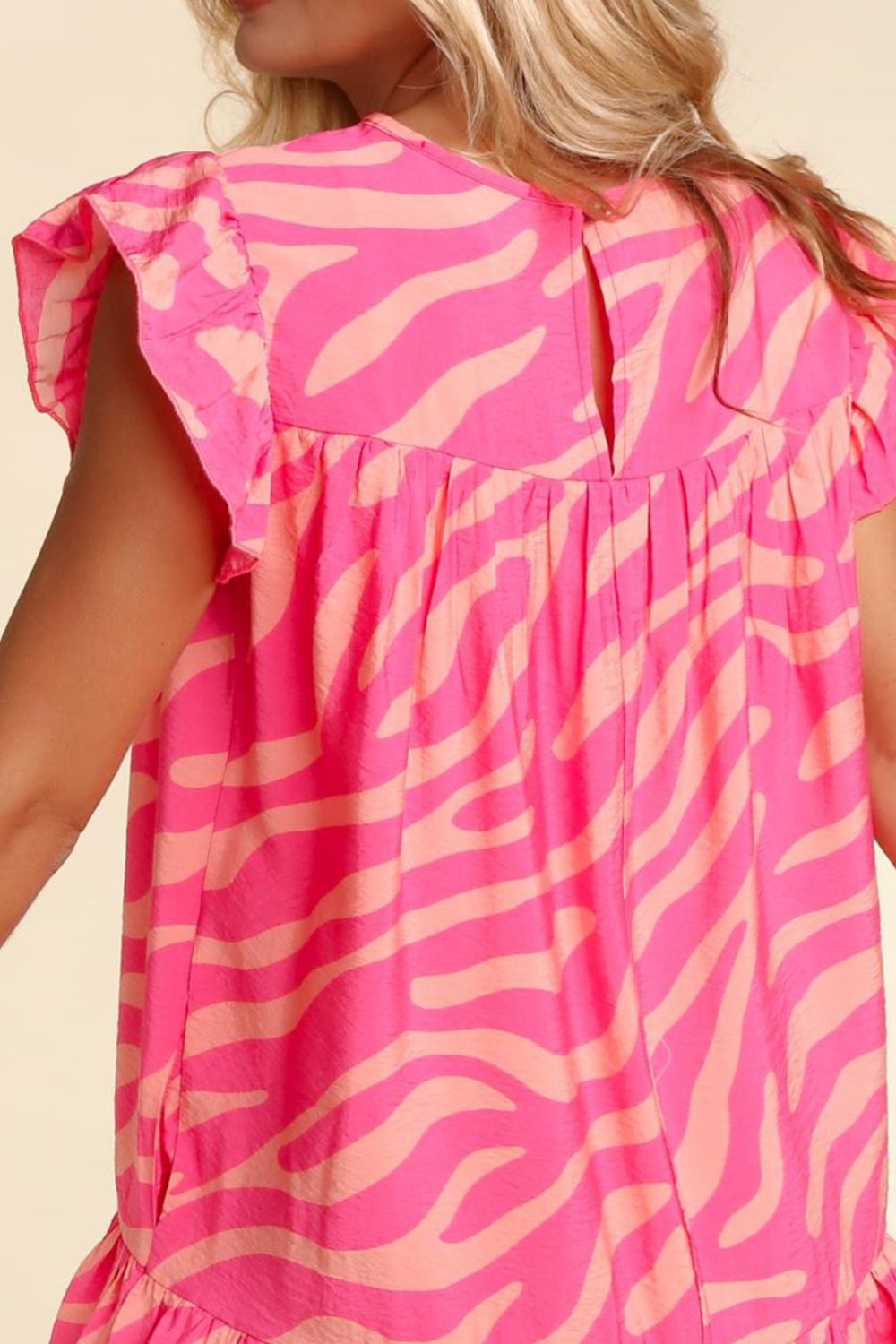 Preorder Ruffled Printed Cap Sleeve Mini Dress