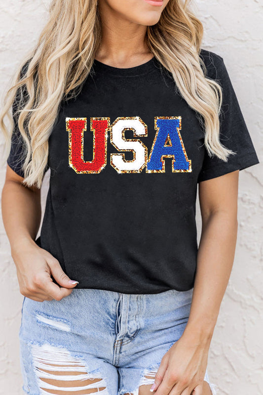 Preorder USA Round Neck Short Sleeve T-Shirt