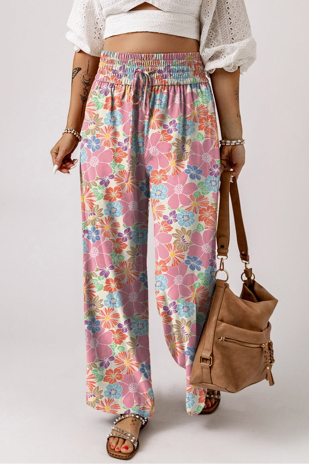 Preorder Drawstring Printed Wide Leg Pants