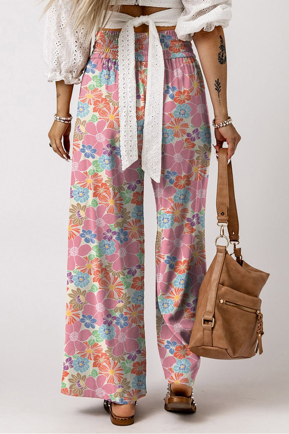 Preorder Drawstring Printed Wide Leg Pants