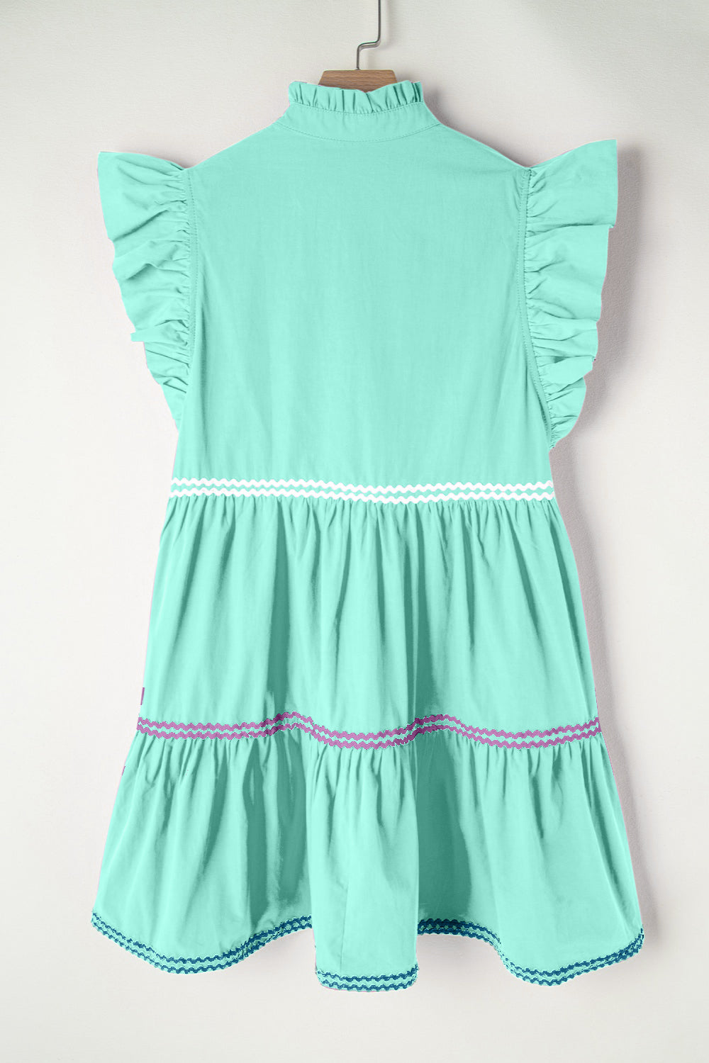 Preorder Ruffled Notched Cap Sleeve Mini Dress