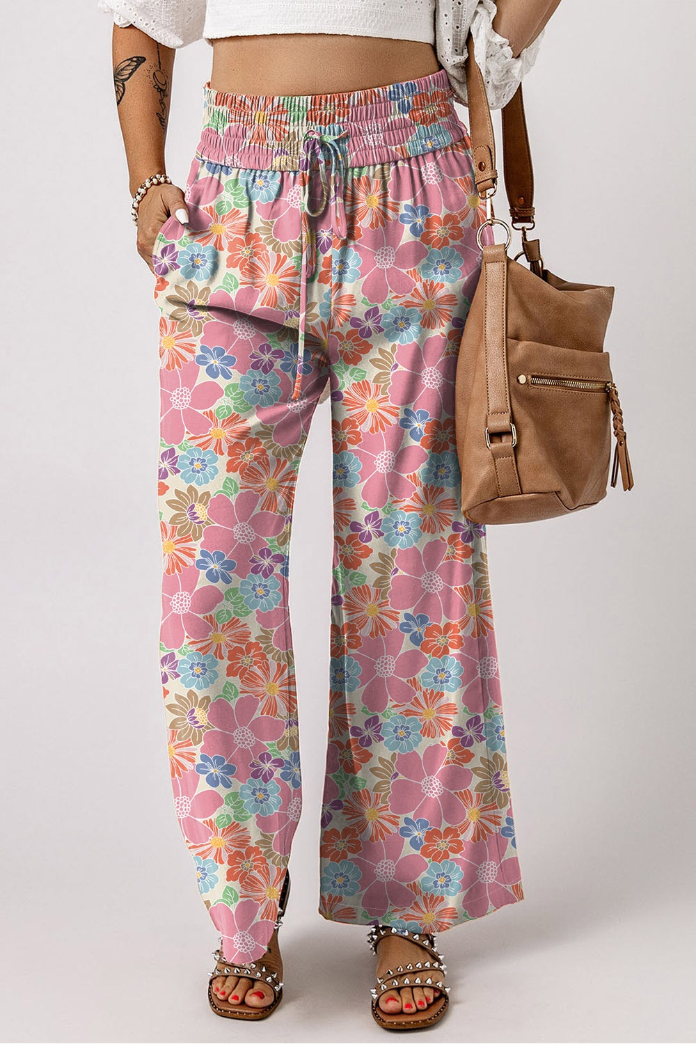 Preorder Drawstring Printed Wide Leg Pants