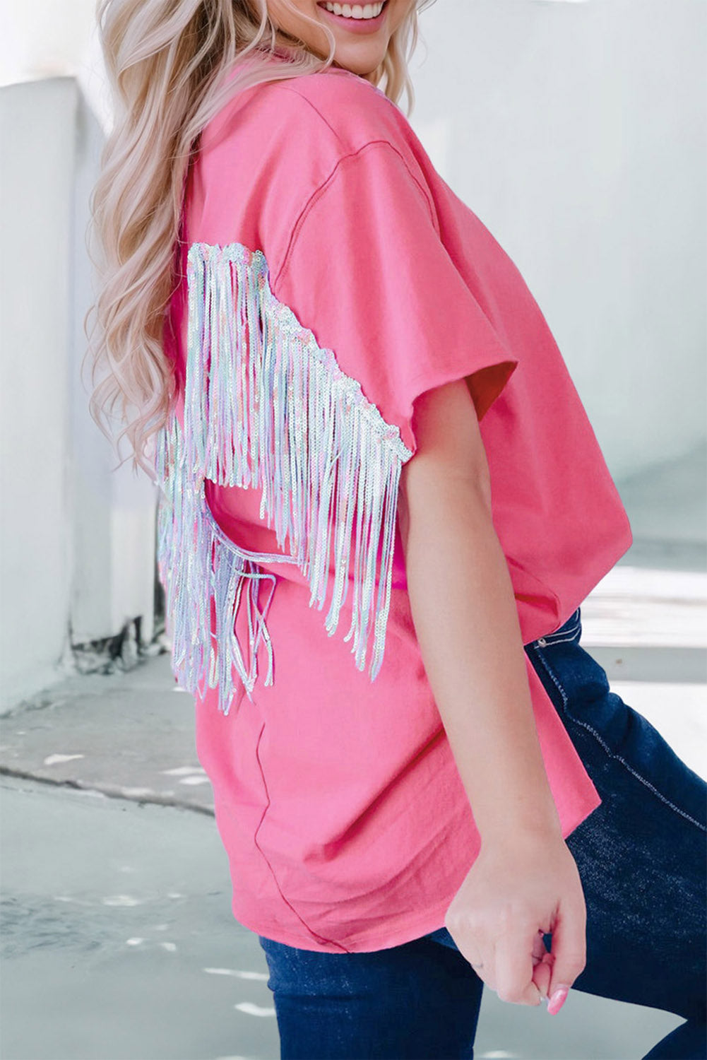 Preorder Fringe Round Neck Short Sleeve T-Shirt