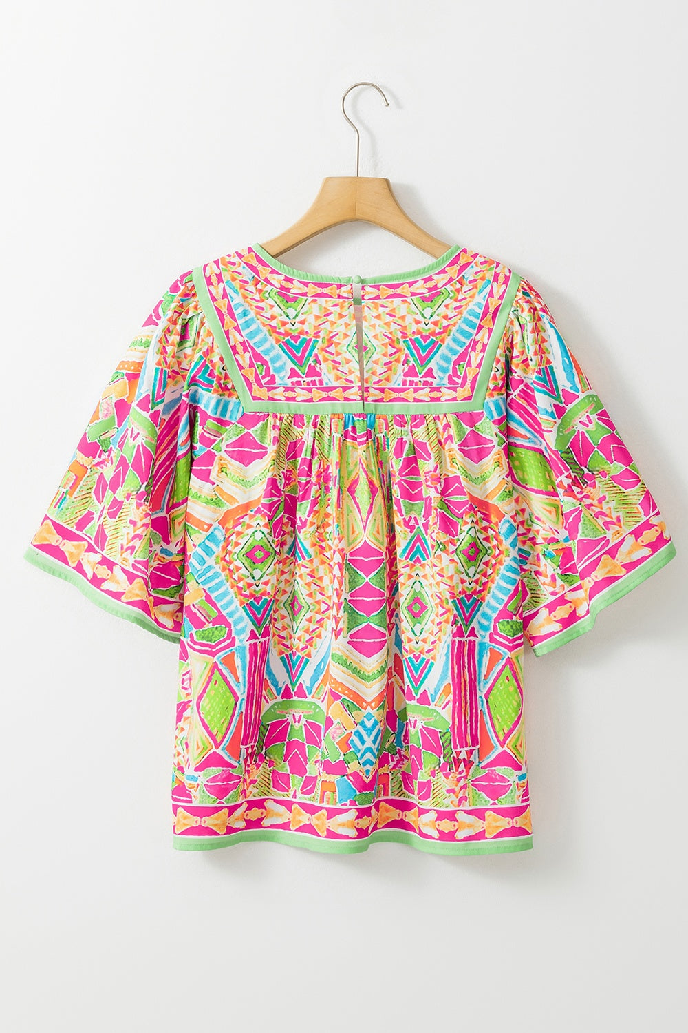 Preorder Printed Round Neck Half Sleeve Blouse