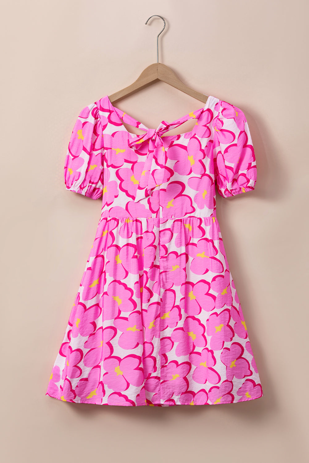 Preorder Printed Square Neck Short Sleeve Dress