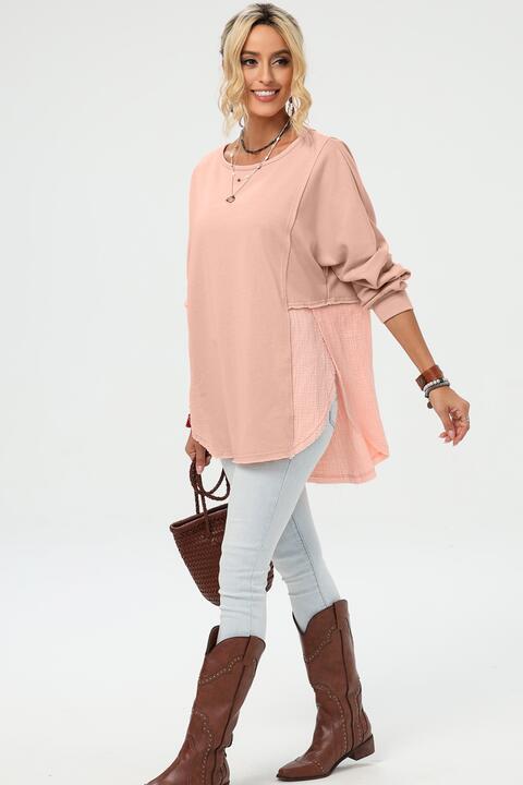 Preorder Curved Hem Dolman Sleeve Top