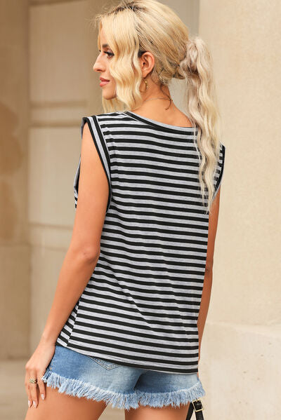 Preorder Striped Boat Neck Tank