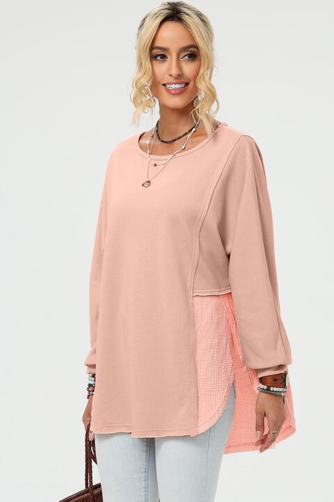 Preorder Curved Hem Dolman Sleeve Top