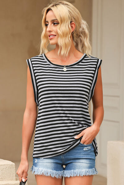 Preorder Striped Boat Neck Tank