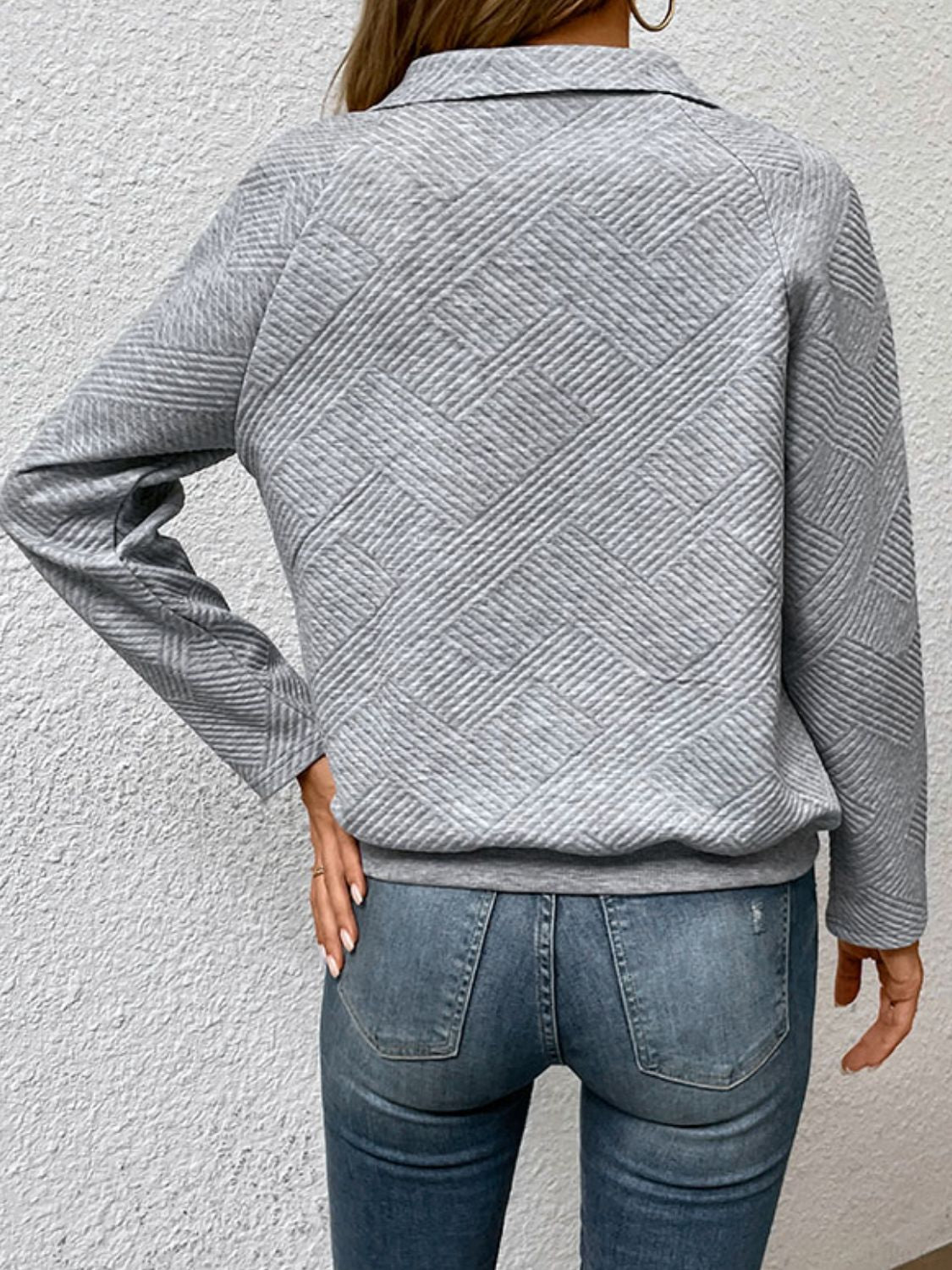 Preorder Raglan Sleeve Collared Neck Sweatshirt with Pocket