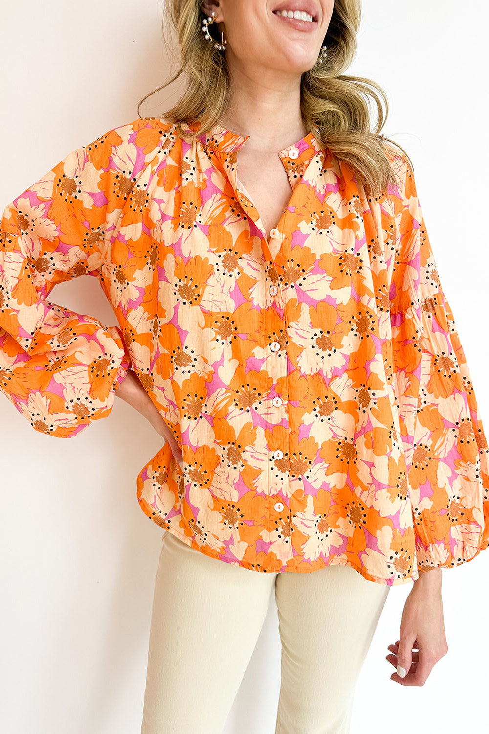 Julie PREORDER Printed Balloon Sleeve Top