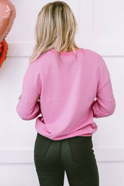 Preorder Pearl Round Neck Dropped Shoulder Sweatshirt